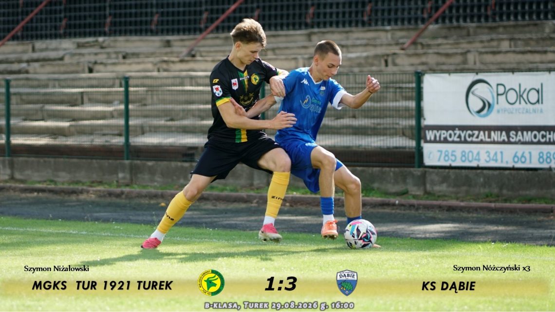 Tur 1921 Turek- KS Dąbie 1:3, b-klasa